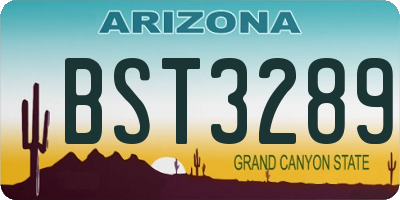AZ license plate BST3289