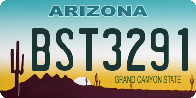 AZ license plate BST3291