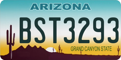 AZ license plate BST3293