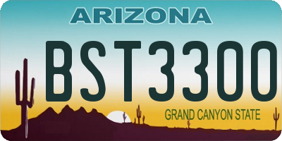 AZ license plate BST3300