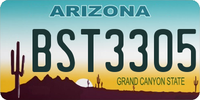 AZ license plate BST3305