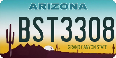 AZ license plate BST3308