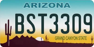 AZ license plate BST3309