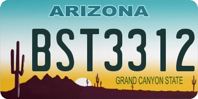 AZ license plate BST3312