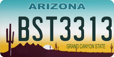 AZ license plate BST3313