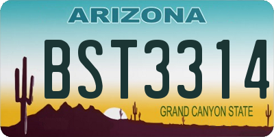 AZ license plate BST3314