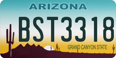 AZ license plate BST3318