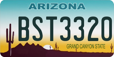 AZ license plate BST3320