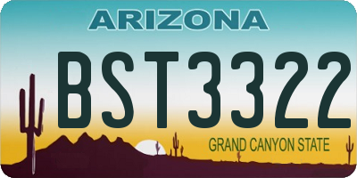 AZ license plate BST3322