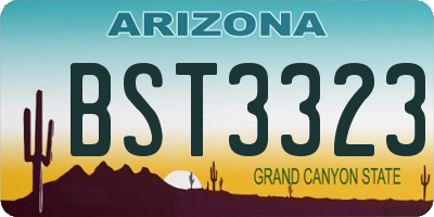 AZ license plate BST3323
