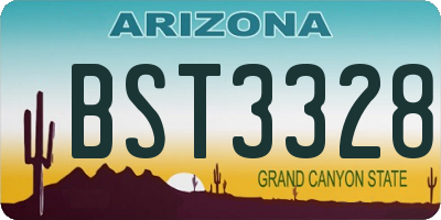 AZ license plate BST3328