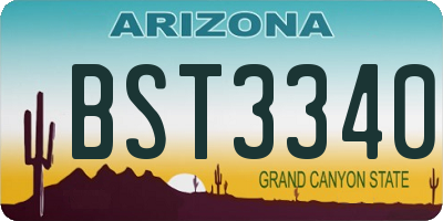 AZ license plate BST3340