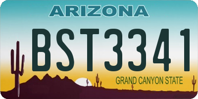 AZ license plate BST3341