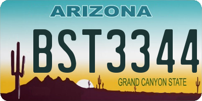 AZ license plate BST3344