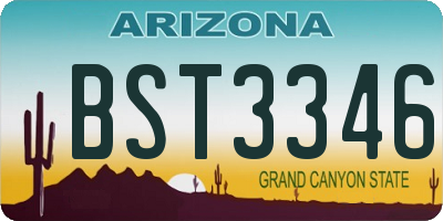 AZ license plate BST3346