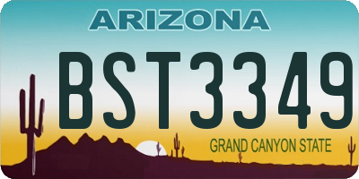 AZ license plate BST3349