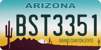 AZ license plate BST3351