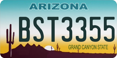 AZ license plate BST3355