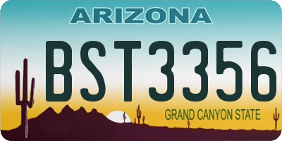 AZ license plate BST3356