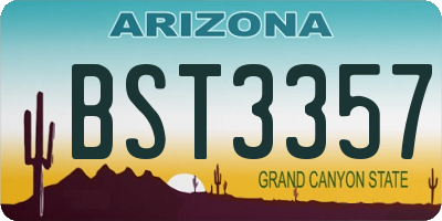 AZ license plate BST3357