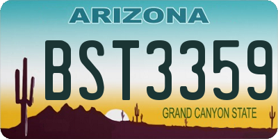 AZ license plate BST3359