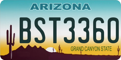 AZ license plate BST3360