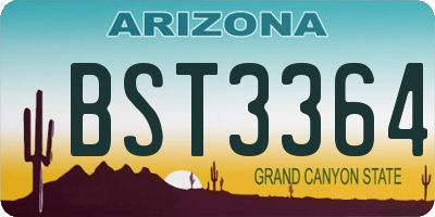AZ license plate BST3364