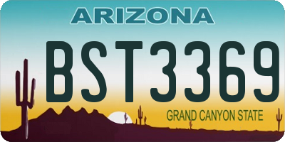 AZ license plate BST3369