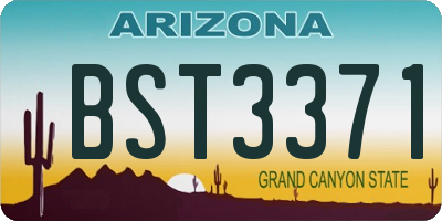 AZ license plate BST3371