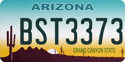 AZ license plate BST3373