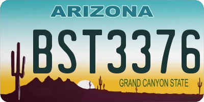 AZ license plate BST3376