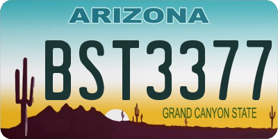 AZ license plate BST3377