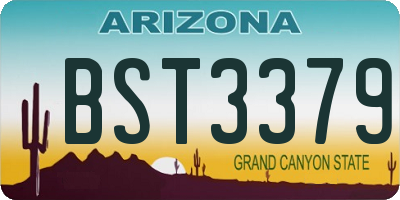 AZ license plate BST3379