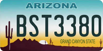 AZ license plate BST3380