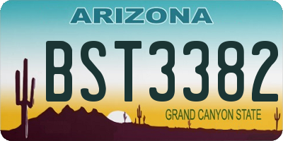 AZ license plate BST3382