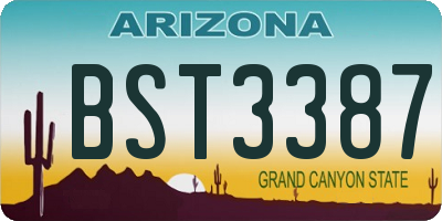 AZ license plate BST3387