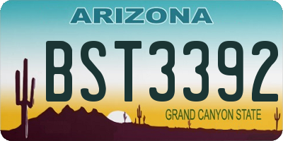 AZ license plate BST3392