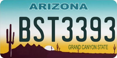 AZ license plate BST3393