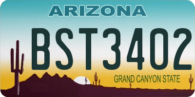 AZ license plate BST3402