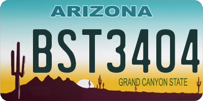 AZ license plate BST3404