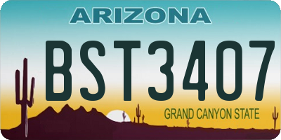 AZ license plate BST3407