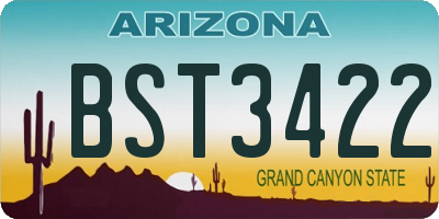 AZ license plate BST3422