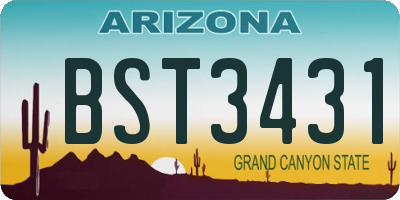 AZ license plate BST3431