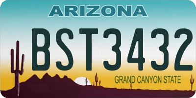 AZ license plate BST3432