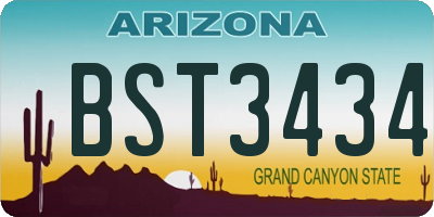 AZ license plate BST3434