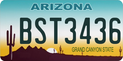 AZ license plate BST3436
