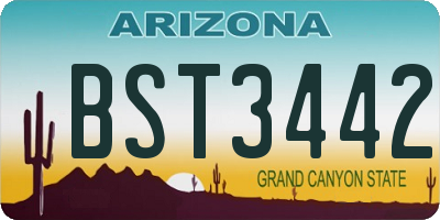 AZ license plate BST3442