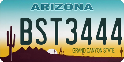 AZ license plate BST3444