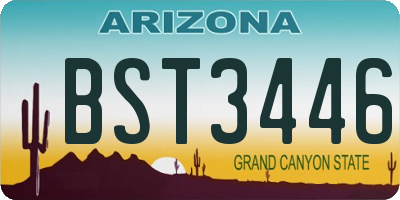 AZ license plate BST3446
