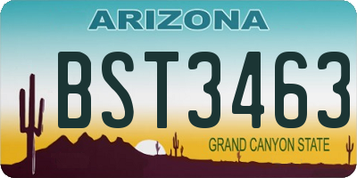 AZ license plate BST3463